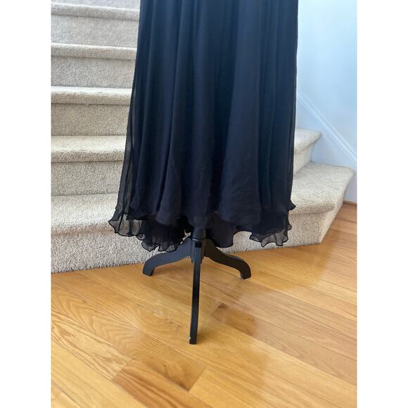 Vintage 90s Y2K Scala Silk Beaded Baby Doll High Low Cocktail Dress - Picture 3 of 11